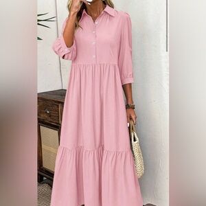 Pink 3/4 sleeve dress